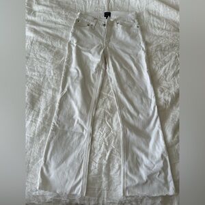 J.Crew White Mid Rise Flare Crop Jeans